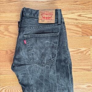Levi's Men's 514 Slim Straight Washed Charcoal Jeans